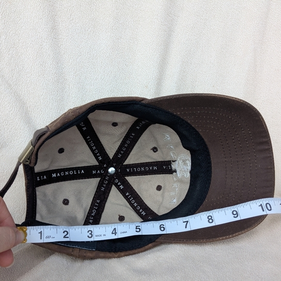 Magnolia Farms Brown Faux Leather Distressed Adjustable Baseball Cap Hat Waco TX - Picture 12 of 12